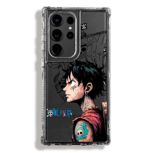 Case 360 Transparente Para Samsung One Piece Luffy